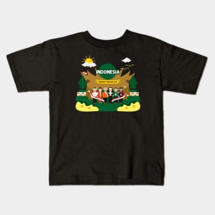 Bhineka Tunggal Ika of Indonesia T-Shirt Design Kids T-Shirt